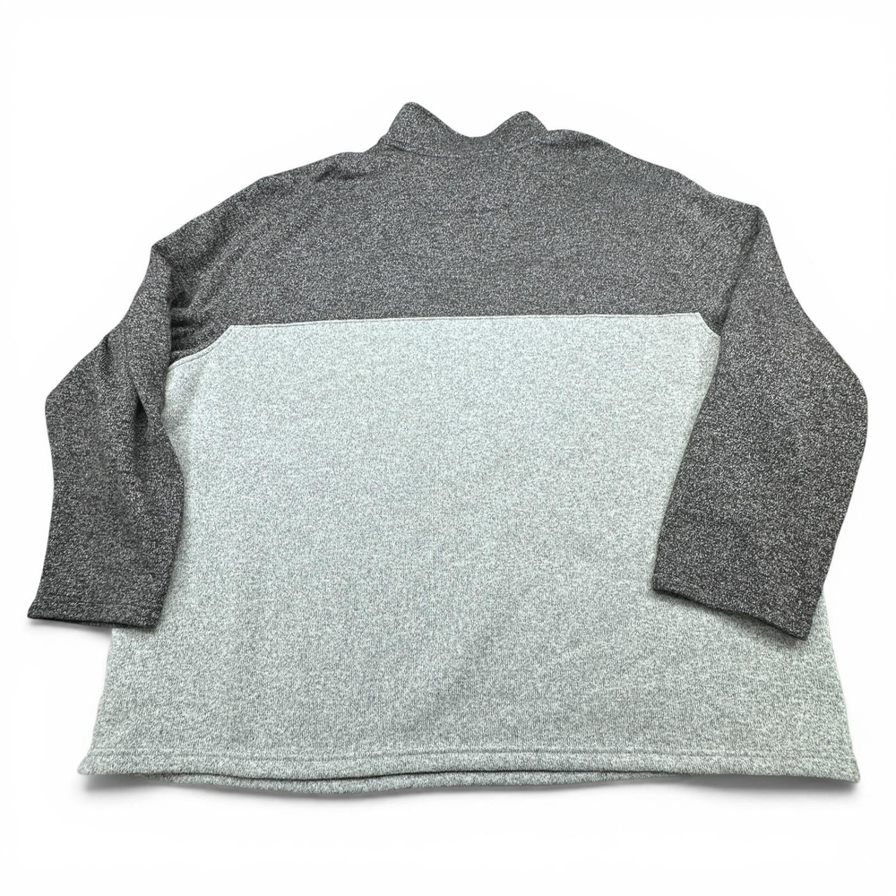 IZOD Sweater Mens 4XLT Gray Pullover 1/4 Zip Mock Neck Knit Long Sleeve Big Tall - Picture 7 of 8